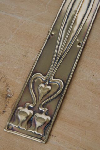 Single Brass Finger Plate Arts & Crafts Vintage Door Hardware Push Plate