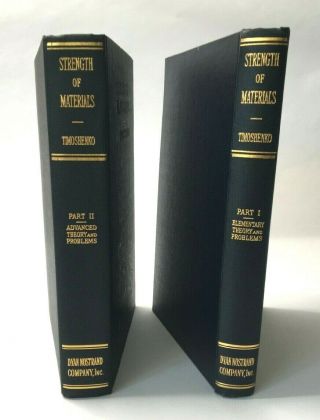 1948 Timoshenko Strength Of Materials Part 1 & 2 Vintage Engineering Books