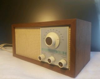 Vintage Mid - Century Mod.  KLH Model Twenty One Table Radio Walnut W/Vtg Brochure 2