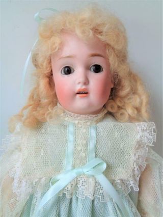 Antique 1880s German Kestner 171 Bisque Head Doll Brown Paperweight Eyes Lovely