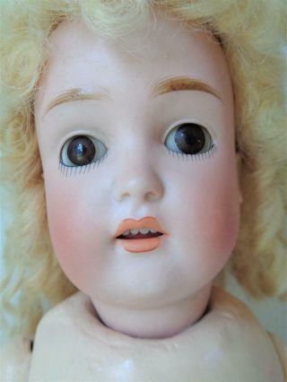 Antique 1880s German Kestner 171 Bisque Head Doll Brown Paperweight Eyes Lovely 3