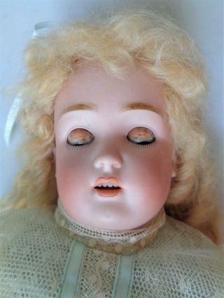 Antique 1880s German Kestner 171 Bisque Head Doll Brown Paperweight Eyes Lovely 4