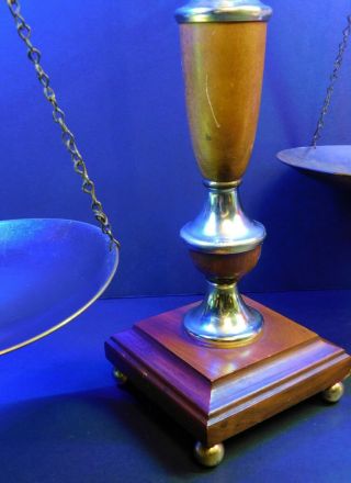 Vintage Brass and Wood Scale of Justice 7