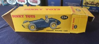 Dinky Toys Ferrari Racing Car No.  234 Empty Box Only Old Vintage