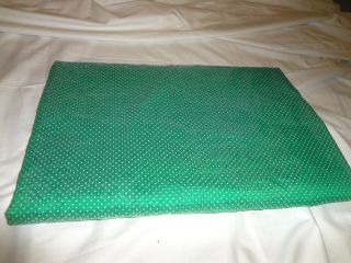 Vtg Green Sheer Flocked Dotted Swiss Fabric Large Remnant Great For Doll Clothes