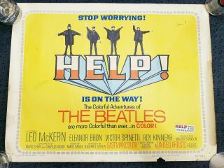 1960s - Help The Beatles Movie Usa Lobby Card 1965 One Sheet Vintage