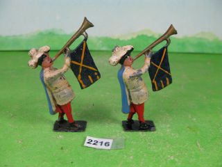 Vintage Johillco ? Lead Soldier Trumpeteers X2 Knight Toy Model 2216