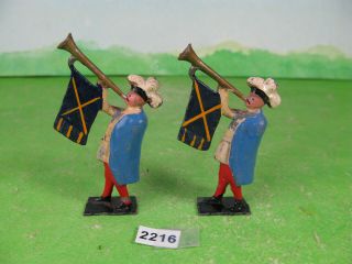 vintage johillco ? lead soldier trumpeteers x2 knight toy model 2216 2
