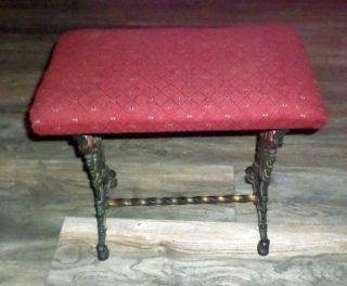 CAST IRON BENCH FIRESIDE BENCH FOOTSTOOL VANITY PIANO BENCH 2
