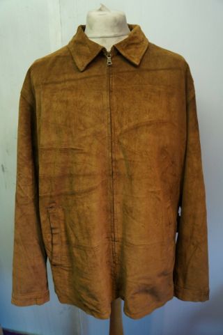 Vintage Distressed Polo By Ralph Lauren Leather Suede Jacket Size Xl