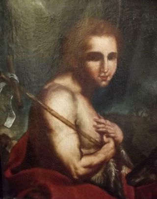 Antique Baroque 18th Century Old Master Oil Painting - Saint Agnes Of Rome