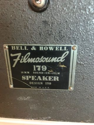 VINTAGE 1950s Bell & Howell Speaker Filmosound 179 16mm Sound - on - Film Projector 2