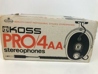 Vintage Koss Pro/4AA Stereophones Headphones And Paperwork 5