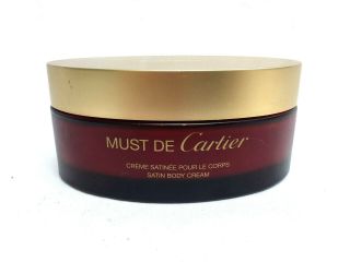 Rare Vtg Must De Cartier Parfum Satin Body Cream 200ml 6.  75 Oz Perfume