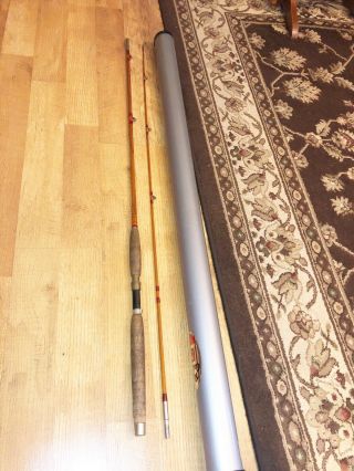 Vintage “the Bangor Rod” Bamboo Casting Rod Odd Line Guides 8’