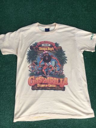 Vintage 80s Nike T - Shirt Rare Men Volunteer Gasparilla Classic Running Race