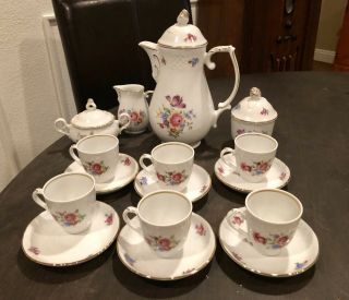 Vintage Schumann Arzberg Bavaria Germany 16 Piece Porcelain Tea Set