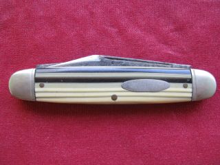 Vintage Schrade Cut Co Walden Ny 2 - Blade Folding Pen Knife Multicolor Handle