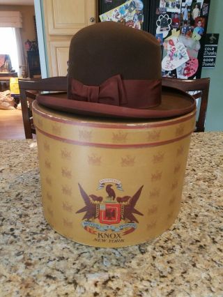 Vintage Antique Knox York Fedora Hat With Box Size 7 1/4