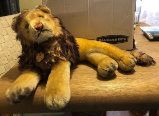 Steiff Leo Lion Vintage Mohair With Tag Germany Animal 2322/0
