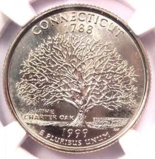 1999 - P Connecticut State Quarter 25c - Ngc Ms68 - Rare In Ms68 - $350 Value