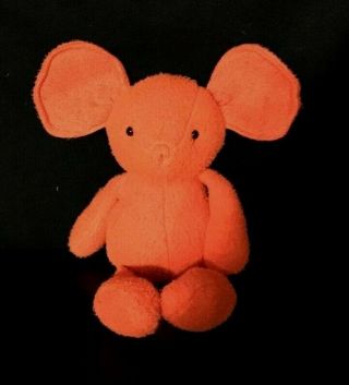 Rare Vintage Jellycat 13 " Big Eared Orange Plush Mouse Very Hard To Find