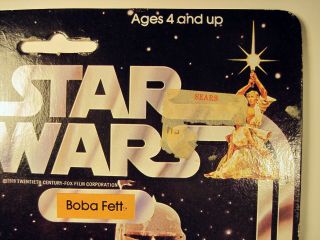 1979 vintage Star Wars Boba Fett action figure card - back in 4
