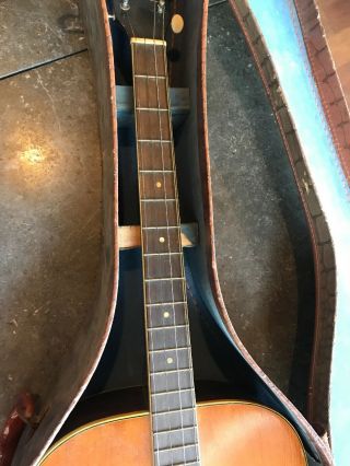 Vintage Harmony Tenor Acoustic Guitar Strung Left Handed H15.  w/ Case 4