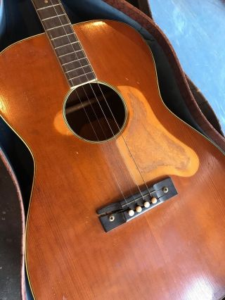Vintage Harmony Tenor Acoustic Guitar Strung Left Handed H15.  w/ Case 5