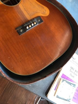 Vintage Harmony Tenor Acoustic Guitar Strung Left Handed H15.  w/ Case 6