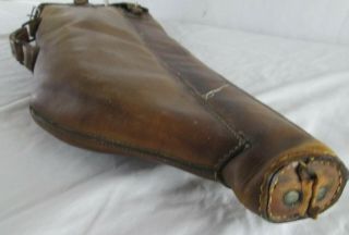 Vintage Leather Rifle Case Scabbard Gun Case Lined Buckles Holder Brown 6