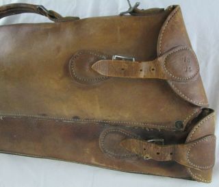 Vintage Leather Rifle Case Scabbard Gun Case Lined Buckles Holder Brown 7