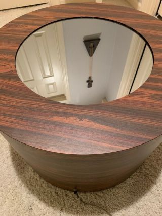 Vtg Modern 1980s Infinity Mirror End Table or Small Coffee Table 7