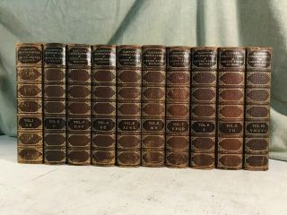 Encyclopedia Of United States History Antique Leather Bound Books Decor