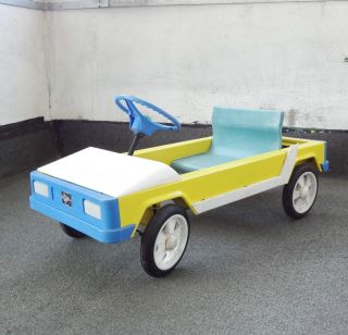 Vintage 1970 Russian Pedal Car Yellow Restored Car Very Rare