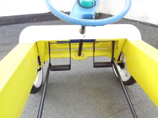 VINTAGE 1970 RUSSIAN PEDAL CAR YELLOW RESTORED CAR VERY RARE 6