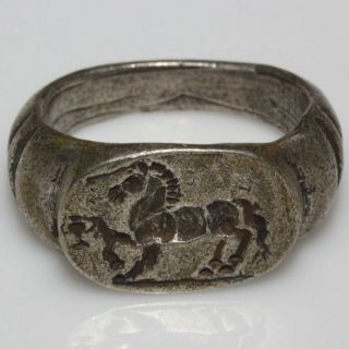 Extremely Rare Early Roman Republic Silver Seal Ring Circa 100 - 50 Bc