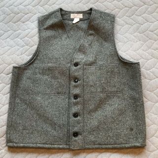Vintage Mens Filson Mackinaw Garment 100 Wool Solid Gray Vest Size 44