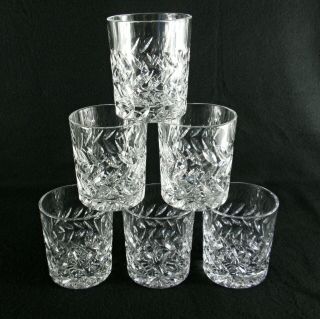 Rare Antique Baccarat Crystal Glass Set 6 X Huge Whiskey Tumblers W/ Cut Pattern