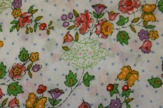 Vintage Cabbage Patch Kids Sprightly Floral Fabric - 10 Yards - White Cotton 3