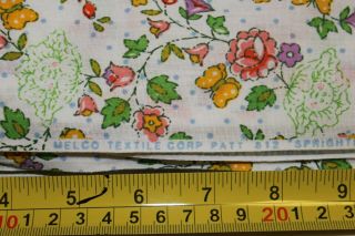 Vintage Cabbage Patch Kids Sprightly Floral Fabric - 10 Yards - White Cotton 4