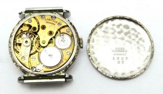 Vintage 1937 Longines 12.  68z Hinged Swivel Lug Stainless Wrist Watch - Running 8