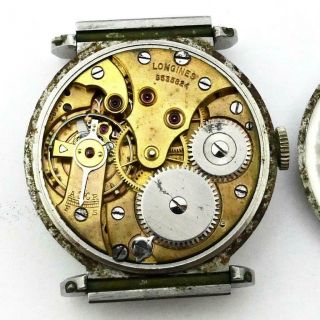 Vintage 1937 Longines 12.  68z Hinged Swivel Lug Stainless Wrist Watch - Running 9