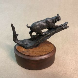 Rare Harvey Rattey Bobcat Bronze Western Art Wildlife Sculpture Limited Edition