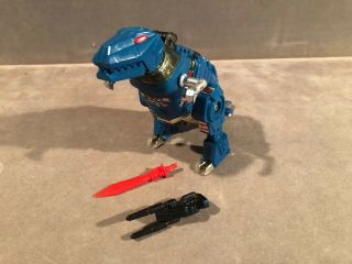 Transformers G2 Vintage Dinobot Grimlock 100 Complete (turquoise Variant)
