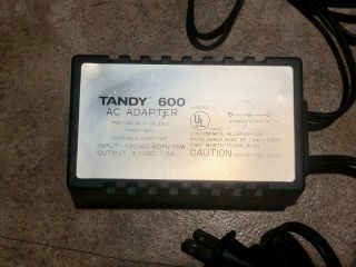 Rare Vintage 1985 Tandy 600 Portable Computer Ac Adapter Only 26 - 3901