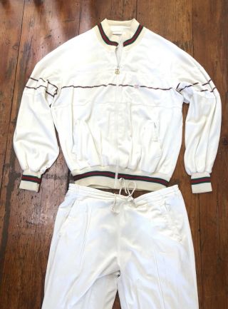 Rare Vintage Authentic Gucci 1970’s Red Green Stripe Tracksuit