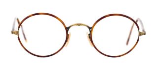Vintage Oliver Peoples Op - 73 Ag Antique Gold Tortoise Frame Eyeglasses Japan