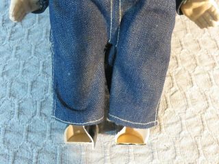 Vintage Buddy Lee Jeans Doll Union Made Denim Overalls & shirt Circa 1950s 3