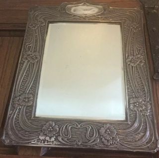 Impressive Antique Large 12” X 9” Solid Silver Mirror In Frame.  B’ham 1903 A 955